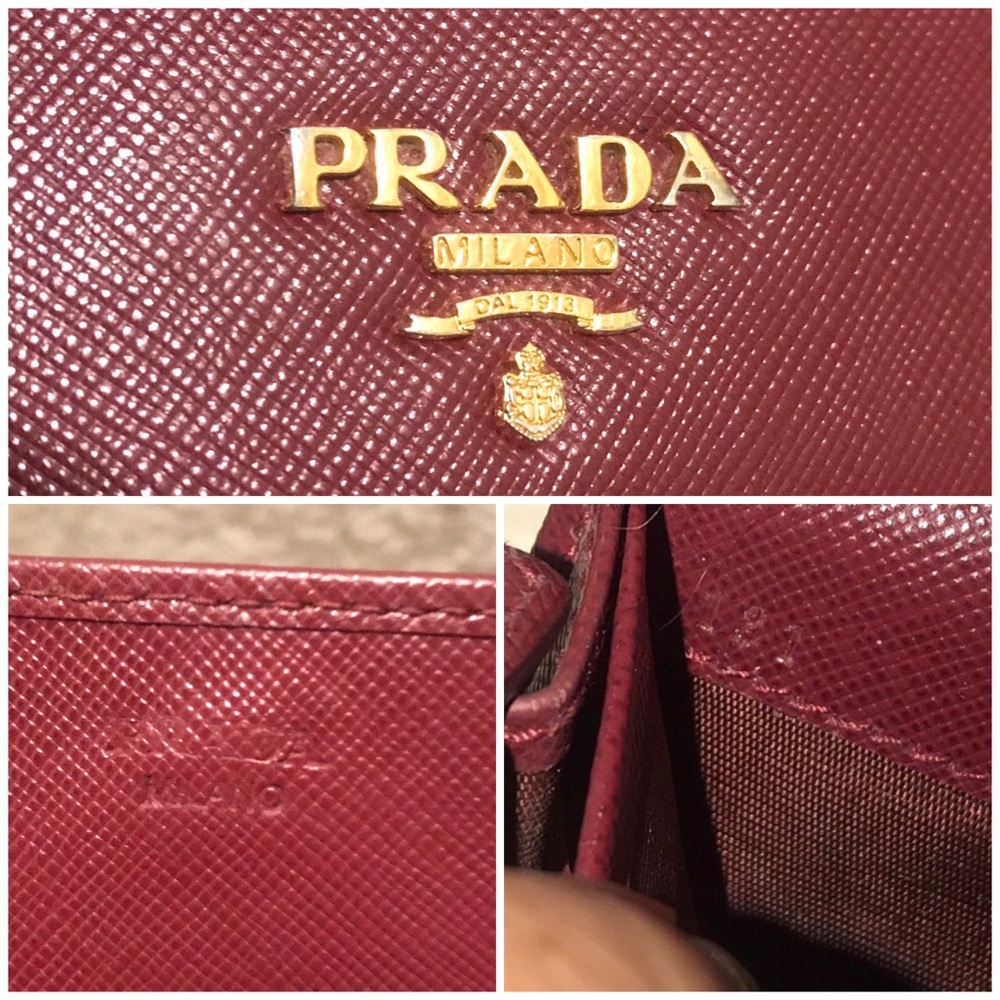 👑✅PRICE FIRM✅ AUTHENTIC Burgundy Prada Wallet. (NO strap chain included) - Picture 6 of 17